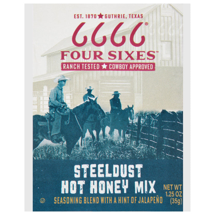 Four Sixes Steeldust Hot Honey - (Pack of 12) 1.25 oz  - Spicy Infused Honey