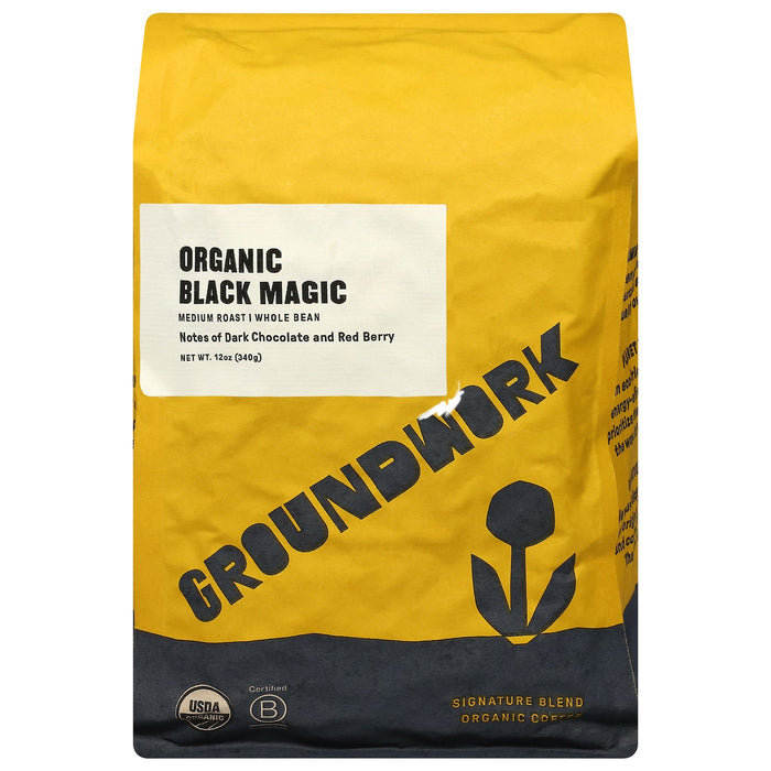 Groundwork Coffee Organic Black Magic Whole Bean - 6 x 12 oz Bags