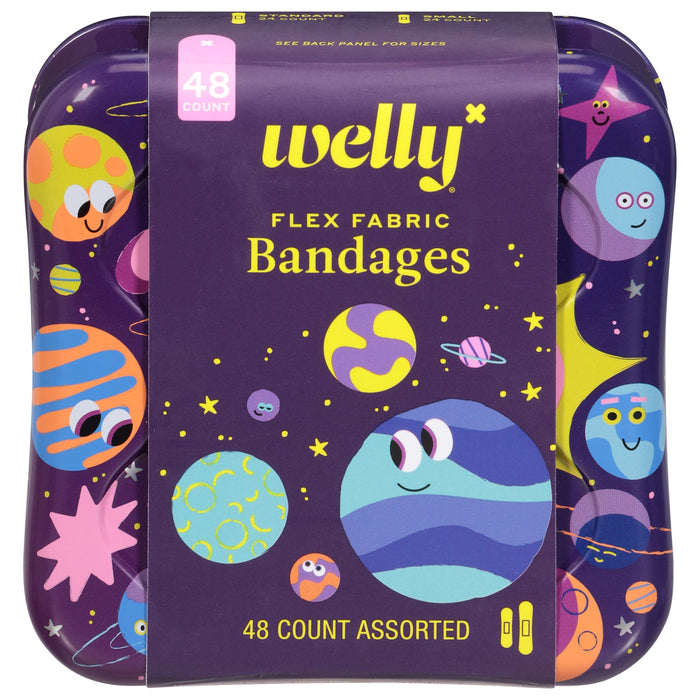 Welly First Aid Brvry Bdgs Flex Fabric Bandages - 48 Count - Comfortable Protection