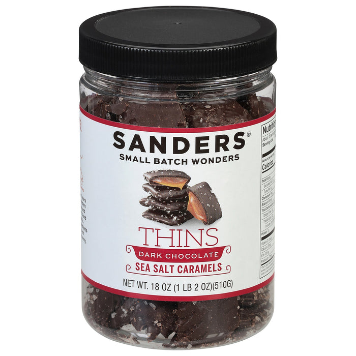 Sanders Dark Chocolate Sea Salt Thins - 6 x 18 oz Cases