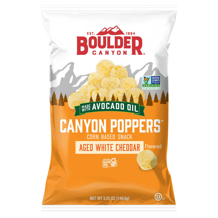 Boulder Canyon Canyon Aged White Cheddar Kettle Chips - 12 x 5.25 oz Bags