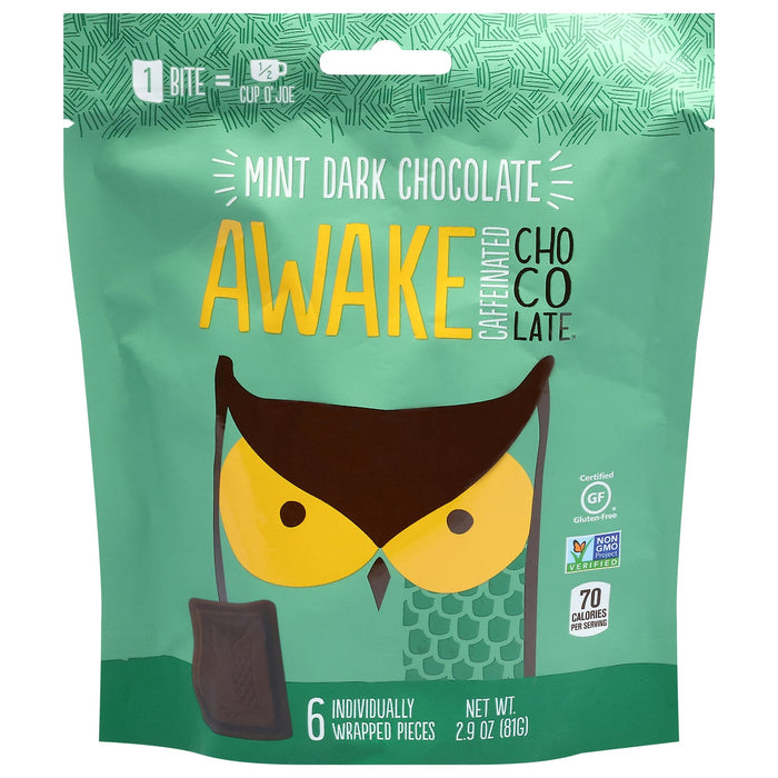 Awake Chocolate Dark Chocolate Mint Bites - 10 x 2.88 Oz
