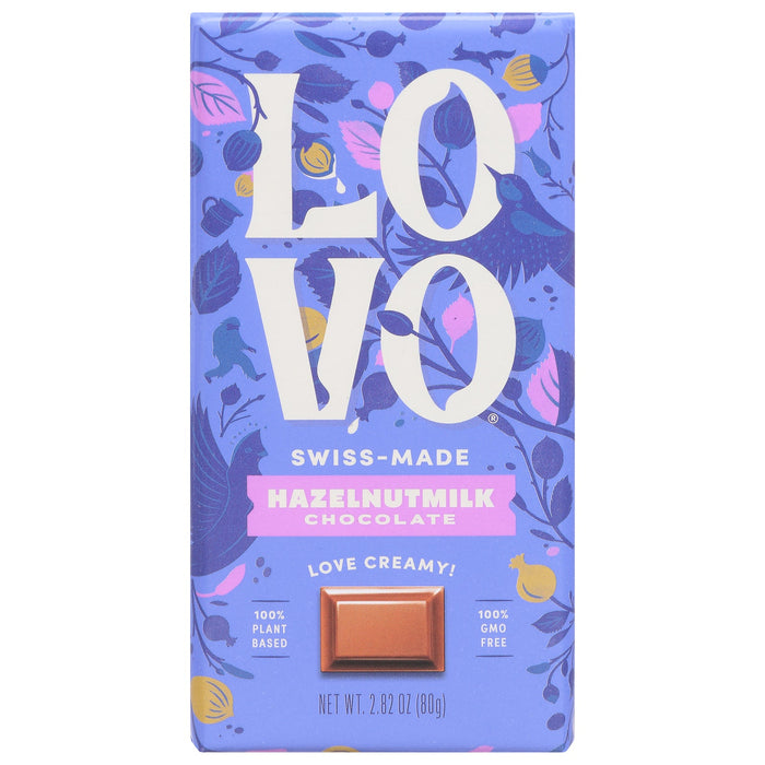 Lovo Milk Hazelnut Plant-Based Chocolate Bars - Pack of 12 (2.82 Oz Bars)