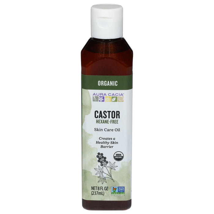 Aura Cacia Castor Oil - 8 fl oz - Pure, Nourishing Oil for Skin & Hair
