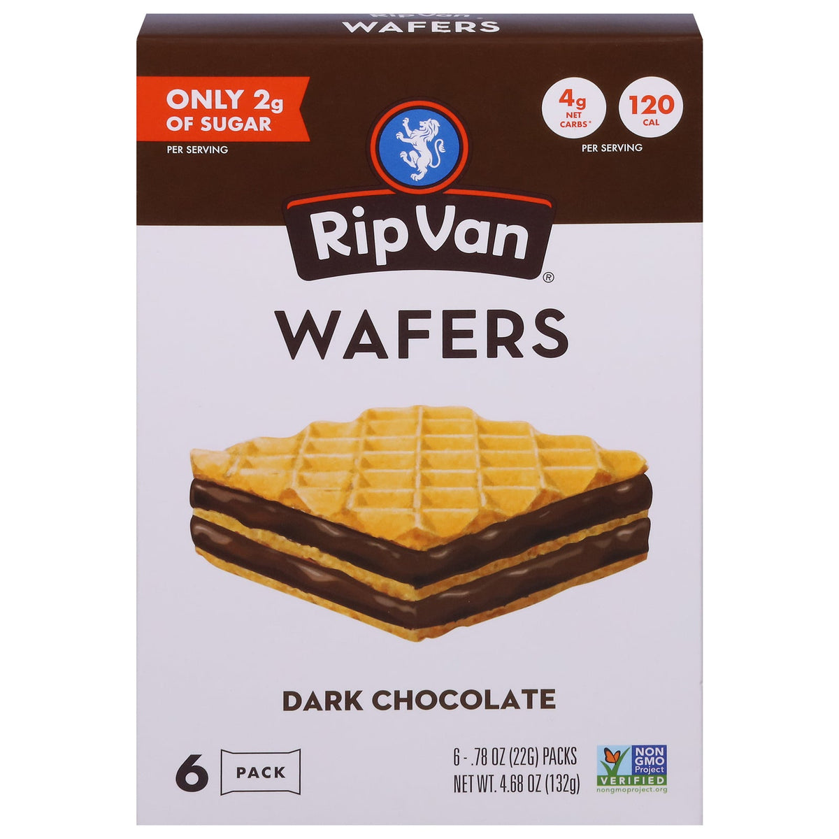Rip Van Wafels Dark Chocolate Wafers - 6 x 4.68 oz Pack - Dutch Carame ...