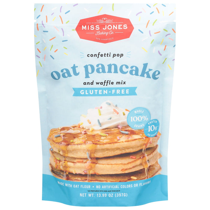 Miss Jones Baking Co Organic Pancake & Waffle Mix, Confetti Pop, Pack of 6 - 13.99 oz