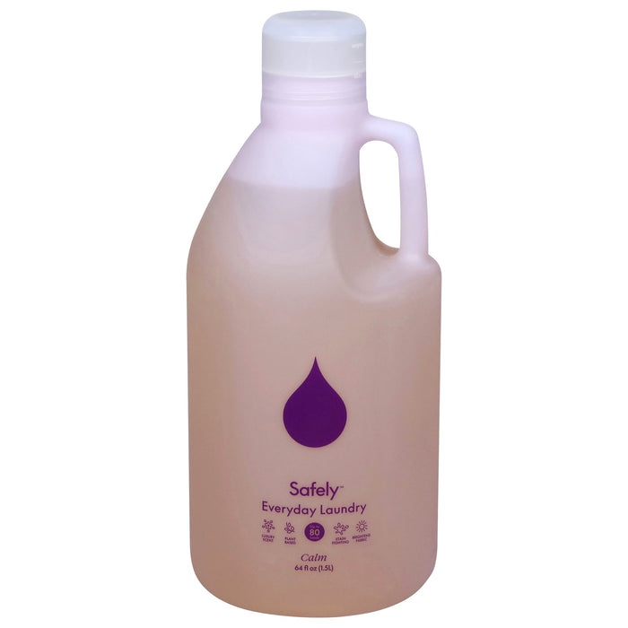 Safely Liquid Detergent Calm, 64 fl oz (Pack of 4) - Plant-Based, 80 Loads