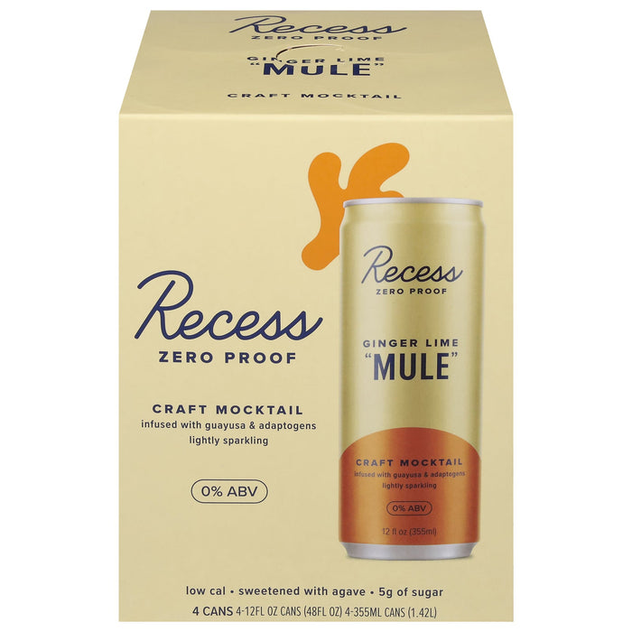 Recess Ginger Lime Mule Mocktail - 6 Pack (4/12 Fl Oz )