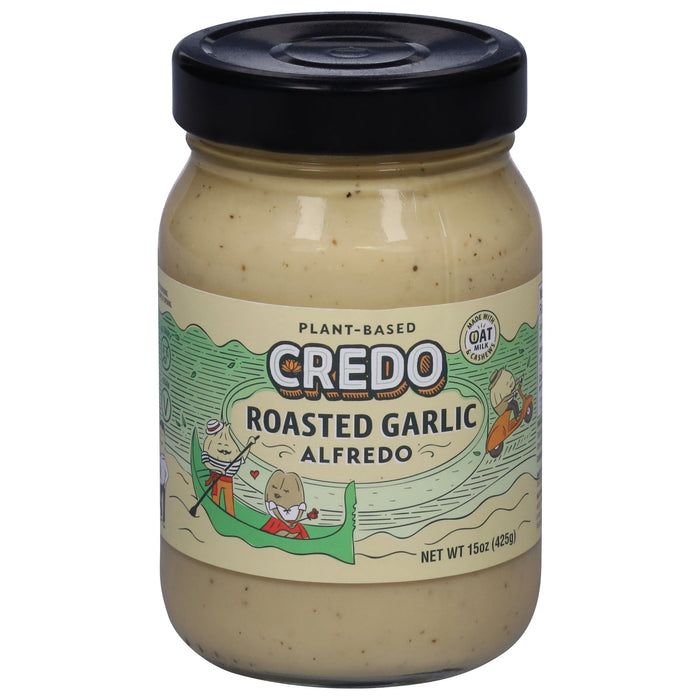 Credo Foods Alfredo Sauce, Roasted Garlic Plant-Based, Pack of 6-15 oz Frozen
