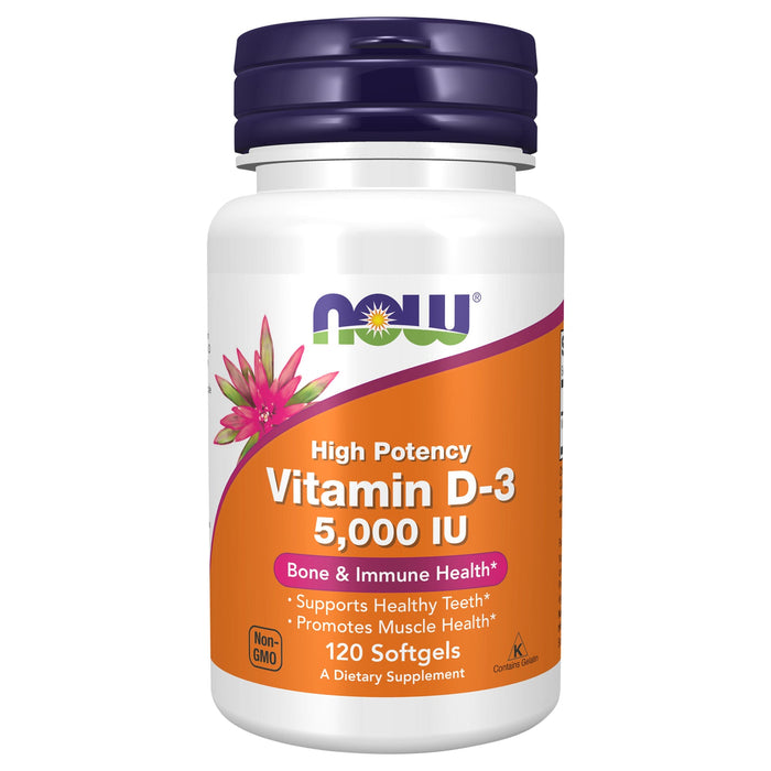 Now Foods Vitamin D3 5000 IU Softgels - 120 Count
