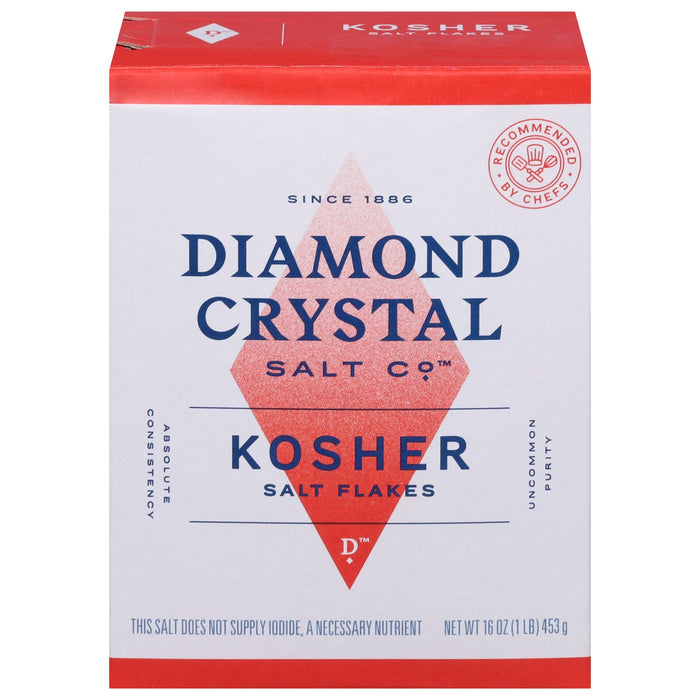 Diamond Crystal Kosher Salt Flakes - 1 lb Box (Pack of 12)