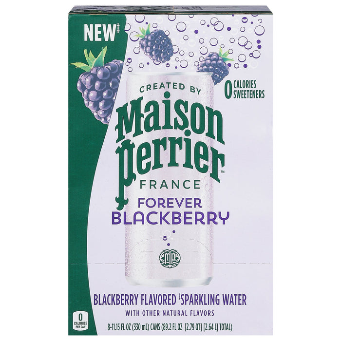 Maison Perrier Sparkling Water, Blackberry Flavor, 3 Packs of 8/11.15 oz