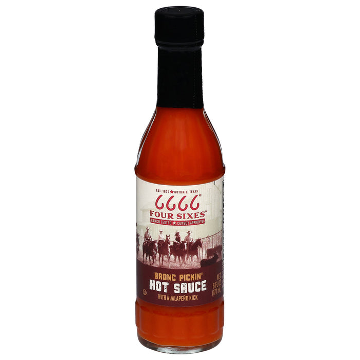 Four Sixes Hot Sauce Bronc Pickin' 6 fl oz - 12 Pack