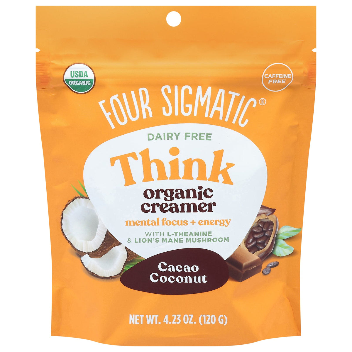 Four Sigmatic Think Organic Cacao Coconut Creamer, 4.23 Oz., Case of 6 ...