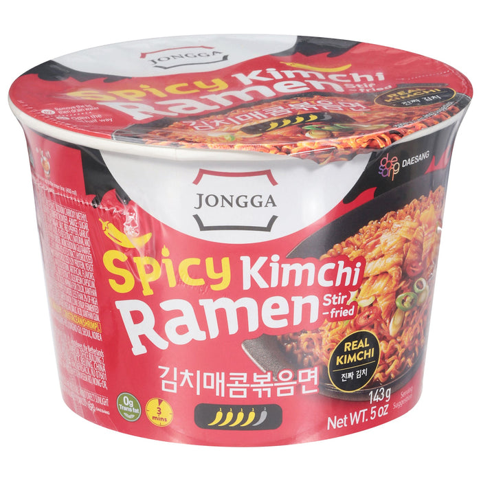Jongga Spicy Kimchi Stir Fry Ramen, 6 Pack, 5 oz Each