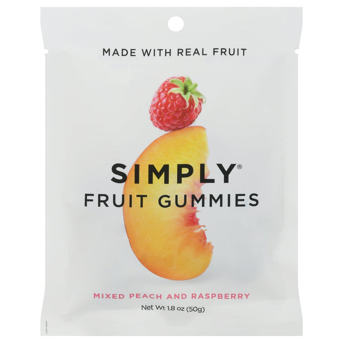 Simply Gum Fruit Bites Peach Raspberry (Pack of 8) - 1.8 oz Each - Natural Chewy Candy