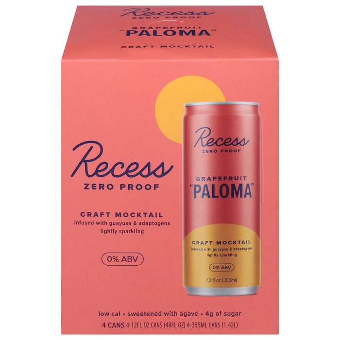 Recess Mcktail Grapefruit Paloma (Pack of 6) - 4/12 fl oz Non-Alcoholic Cocktail
