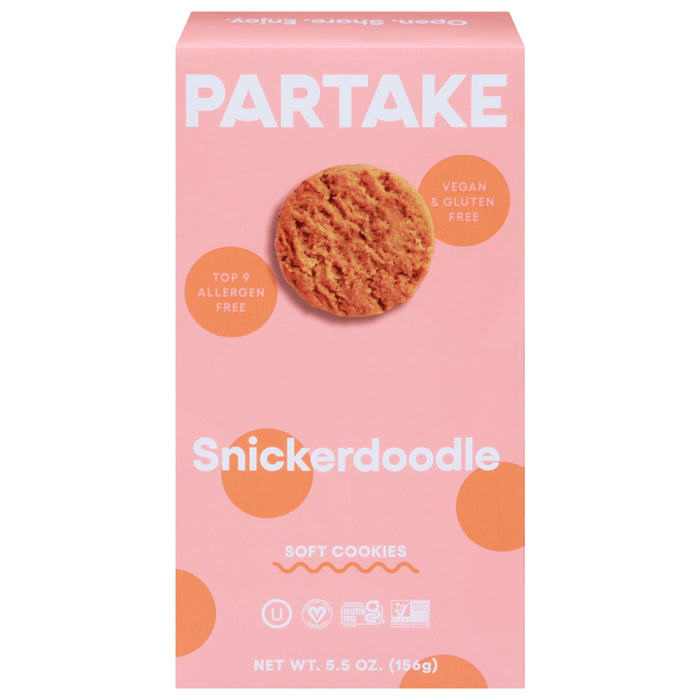 Partake Foods Snickerdoodle Soft Baked Cookies, 6 x 5.5 oz - Gluten-Free & Allergy-Friendly