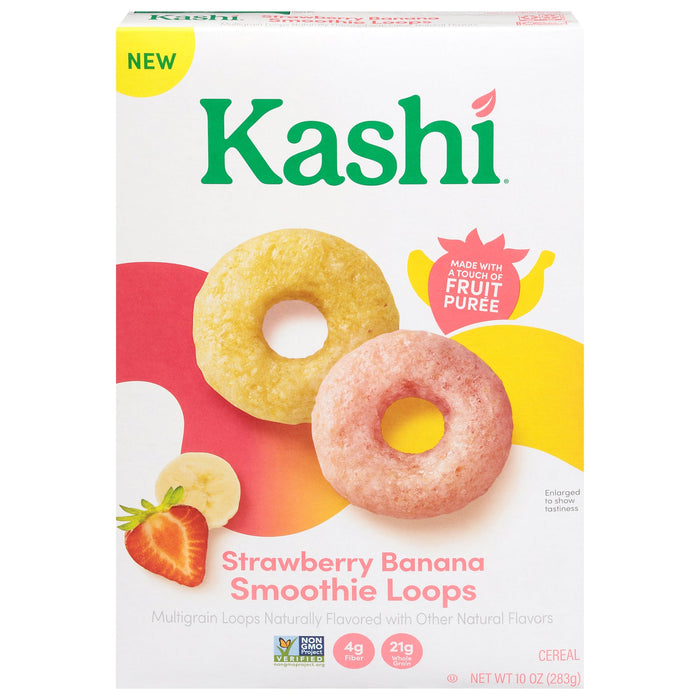 Kashi Cereal Straw Bites - Banana Smoothie Loops - 8-10 oz - Pack of 8