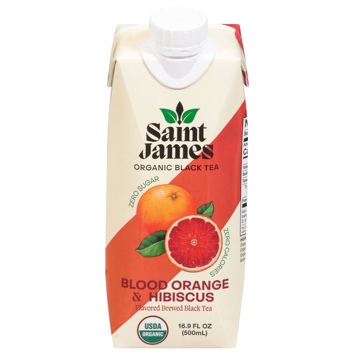 Saint James Black Tea Organic Blood Orange Sparkling - 16.9 fl oz  - (Pack of 12)