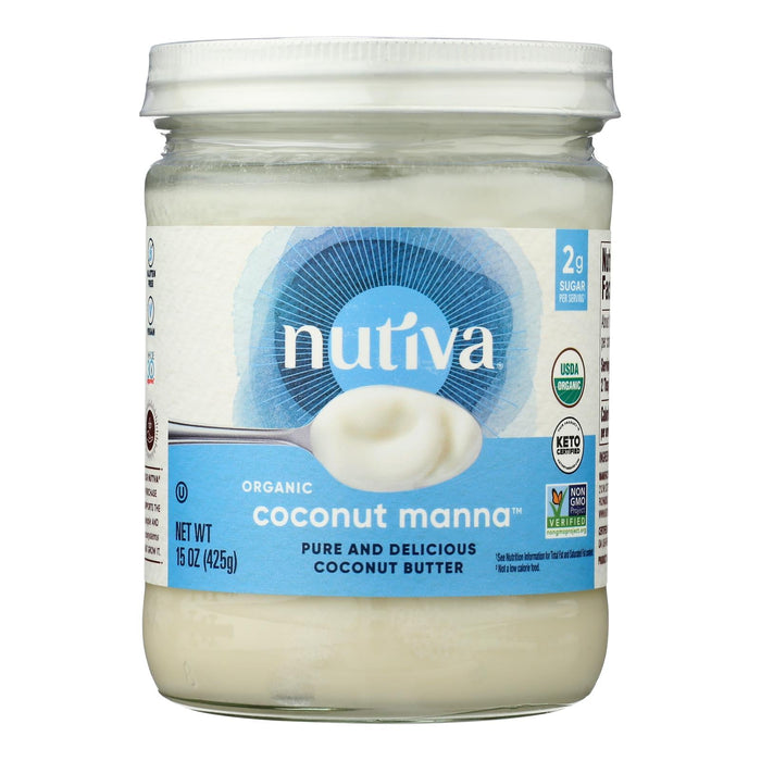 Nutiva Organic Coconut Manna, 15 oz  (Pack of 6) - Creamy Whole Coconut Puree