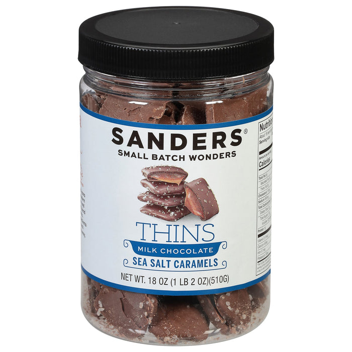 Sanders Milk Chocolate Sea Salt Thins - 6 x 18 oz Cases