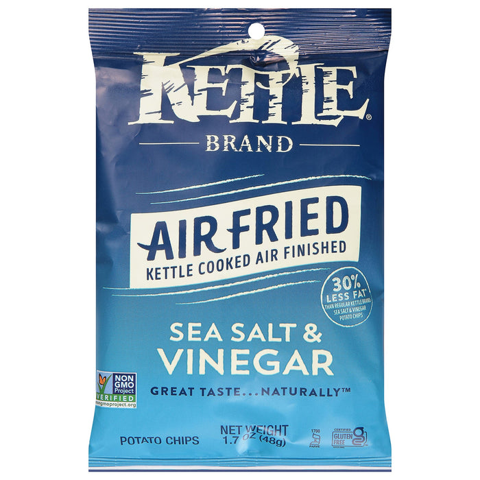 Kettle Brand Air Fried Potato Chips, Sea Salt & Vinegar, 1.7 oz Bags (Pack of 24)