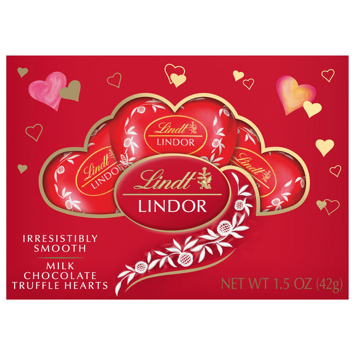 Lindt Truffles Heart Milk Chocolate 1.5 oz, 12 Count Gift Box