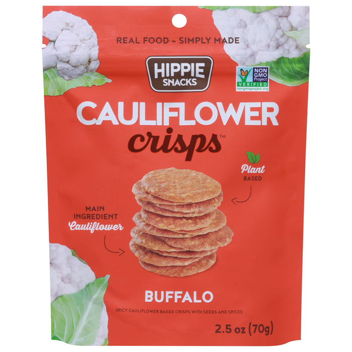 Hippie Snacks Cauliflower Crisps, Buffalo, 8 x 2.5 oz - Gluten-Free & Vegan