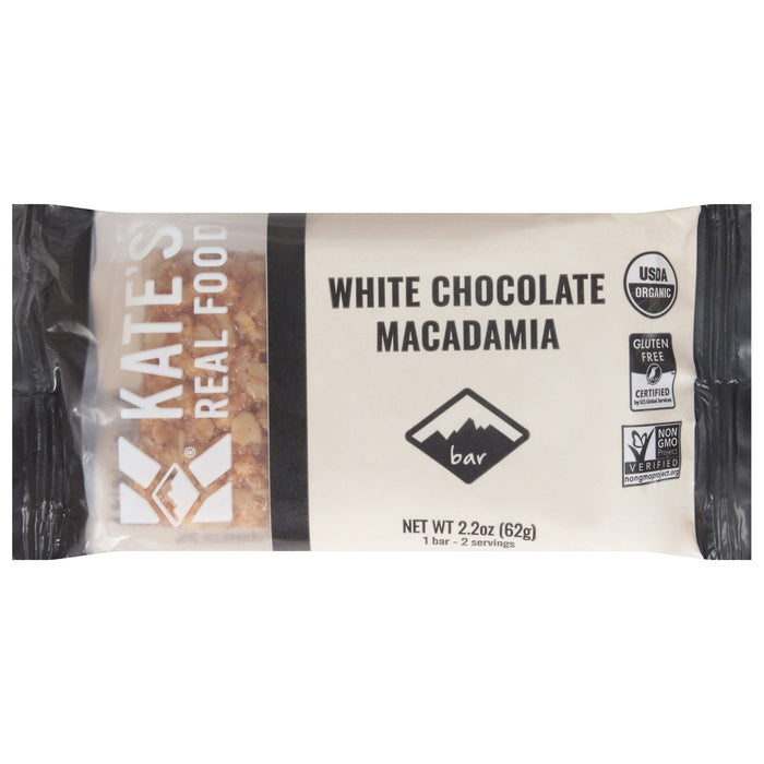 Kate's Real Food Organic White Chocolate Macadamia Bar - 12 x 2.2 oz Bars