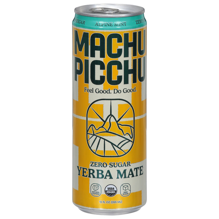 Machu Picchu Drnk Organic Yerba Mate Mint Sparkling Drink, 12-12 fl oz