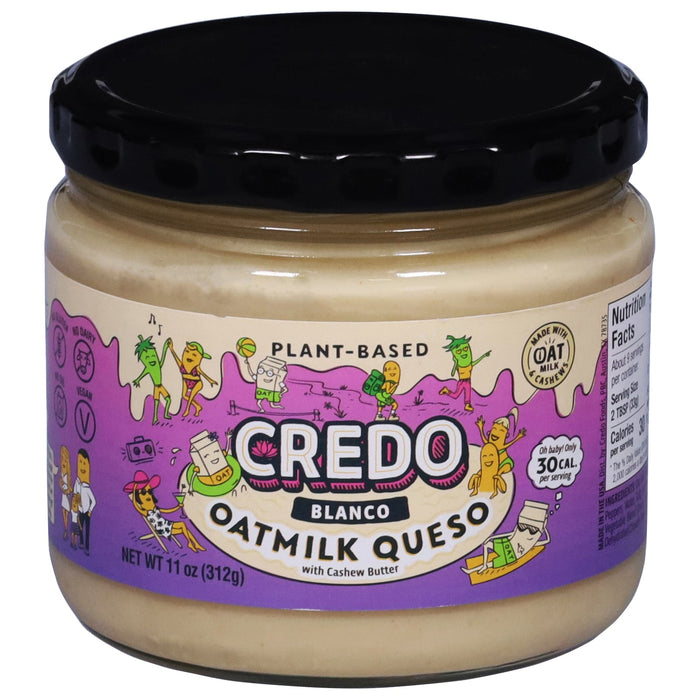 Credo Foods Dip Dairy-Free Oat Milk Queso Blanco - 6 x 11 oz Cups