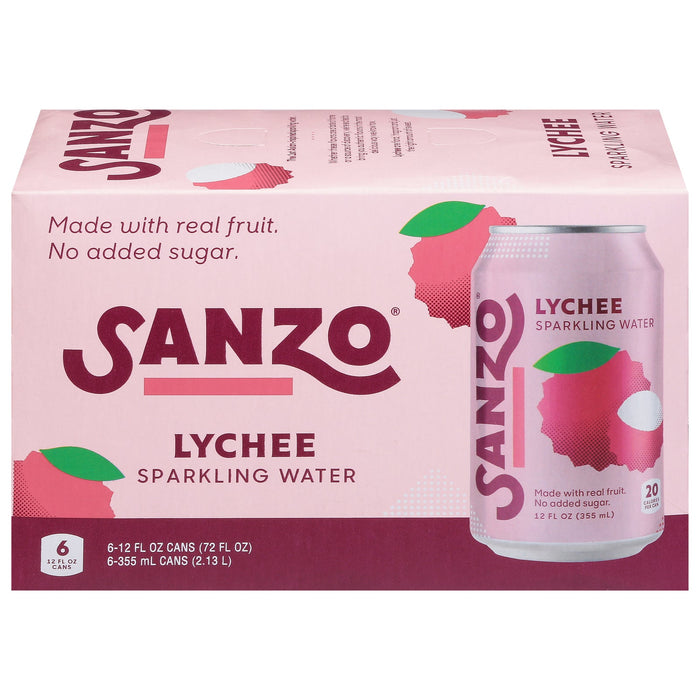Sanzo Lychee Sparkling Water - Pack of 4 6-Packs (12 fl oz )