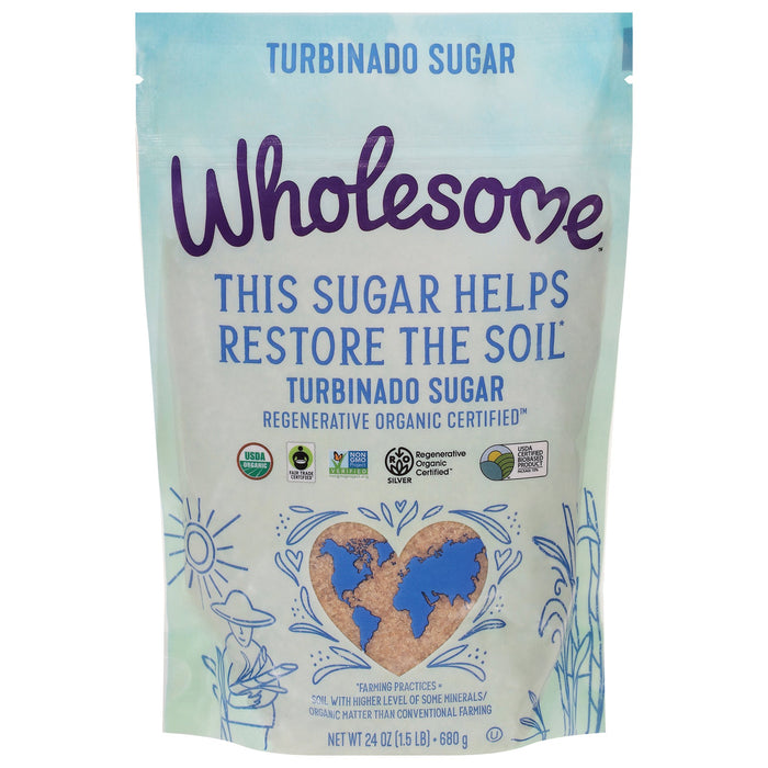 Wholesome Organic Sugar, Organic Turb Regen, Pack of 12 - 24 oz Bags