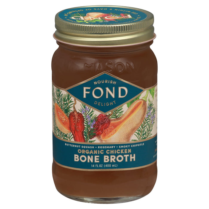 Fond Bone Broth Organic Chicken Bone Broth Concentrate - Pack of 4 (14 fl oz each)