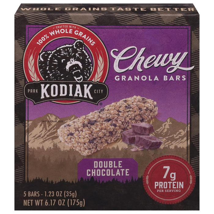 Kodiak Cakes Double Chocolate Chewy Granola Bars - Pack of 12 - 6.17 oz - High Protein Snack
