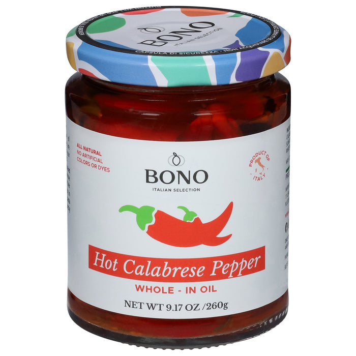 Bono Peppers Hot Calabrese Whole - Pack of 6 - 9.17 Oz