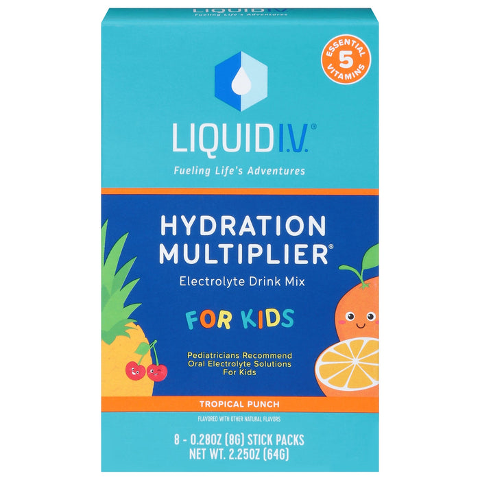Liquid I.V. Kids Hydration Drink Mix, Tropical, 8Single-Serving Packets