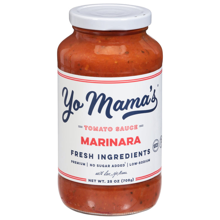 Yo Mama's Foods Marinara Pasta Sauce (Pack of 6) - 25 oz  - Authentic Italian Flavor