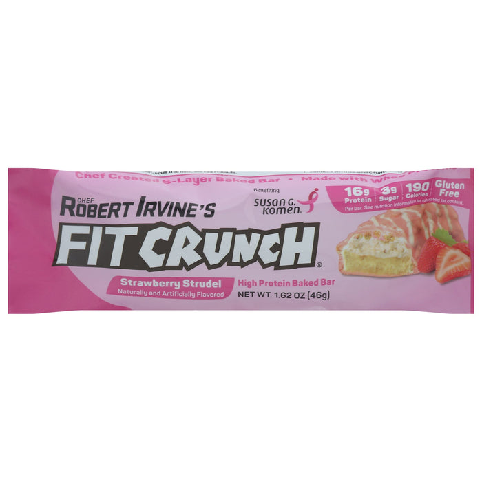 Fit Crunch Strawberry Strudel Protein Bars - 9 x 1.62 Oz - Low Sugar