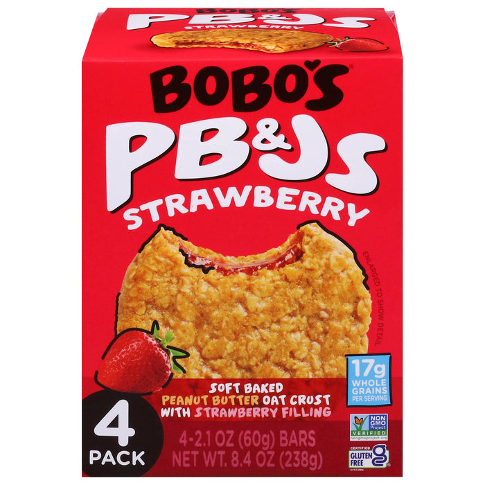 Bobo's Oat Bars PB&J Strawberry Jam - Pack of 6 (4/2.1 oz Bars)