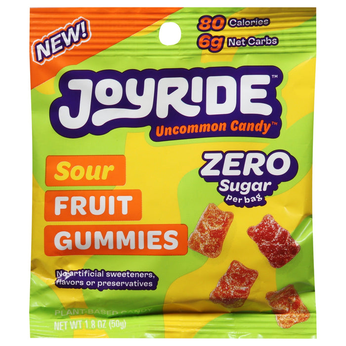 Joy Ride Gummy Fruit Sour Zero, 8 Count - 1.8 Oz Each