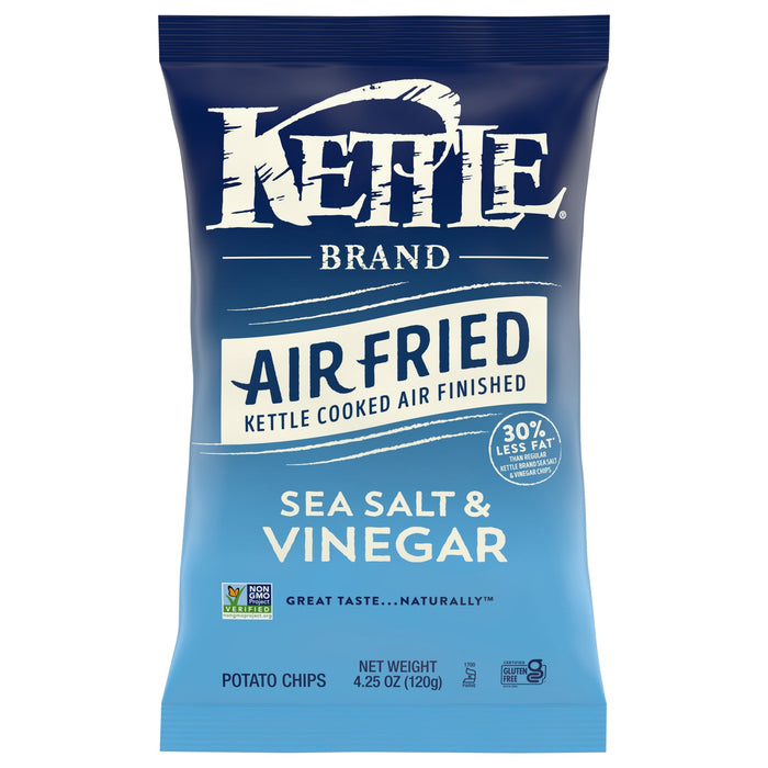 Kettle Brand Air Fried Potato Chips, Salt & Vinegar, 15-4.25 Oz Bags