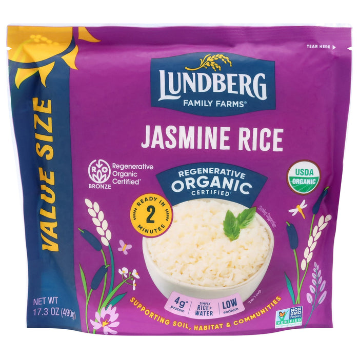 Lundberg Family Farms Organic White Jasmine Rice, 17.3 oz, 6-Count