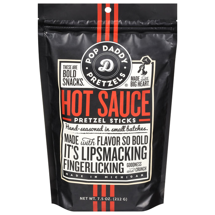 Pop Daddy Pretzel Sticks - Hot Sauce - (Pack of 12) 7.5 oz Bags