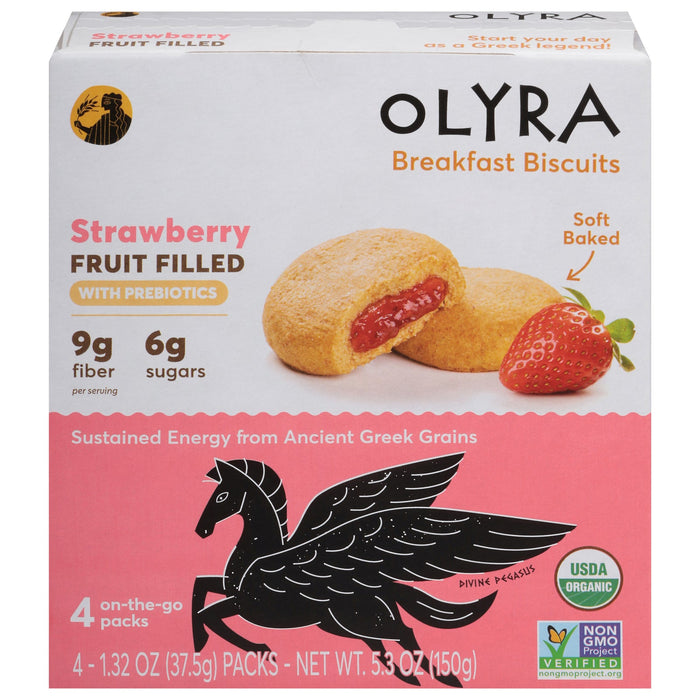 Olyra Strawberry Organic Breakfast Biscuits, 6 x 5.3 oz