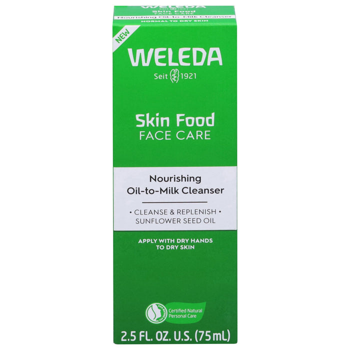 Weleda Skin Food Cleansing Oil - Gentle Face Cleanser & Makeup Remover - 2.5 fl oz