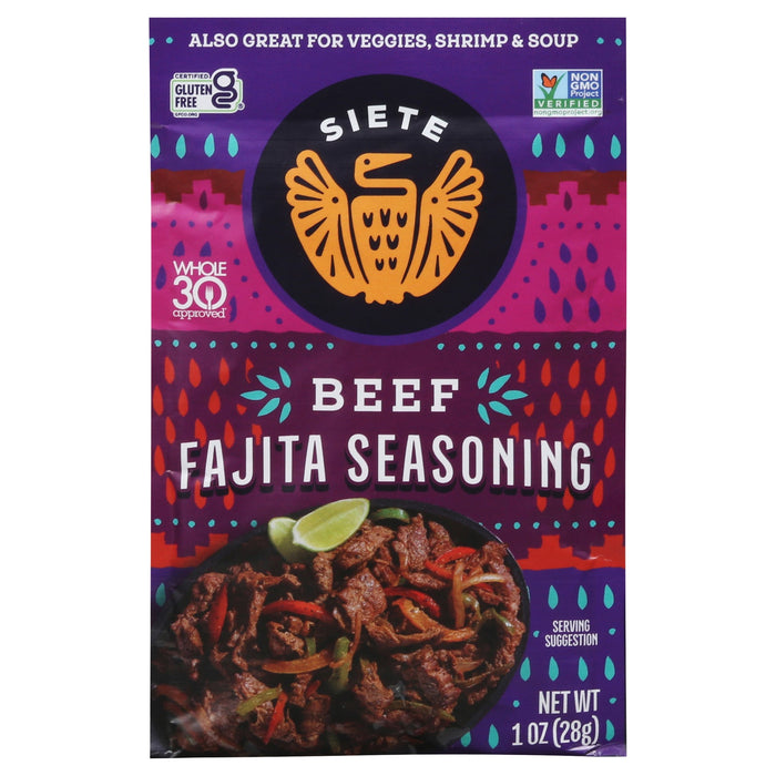 Siete Beef Fajita Seasoning (12 x 1 oz Packs)