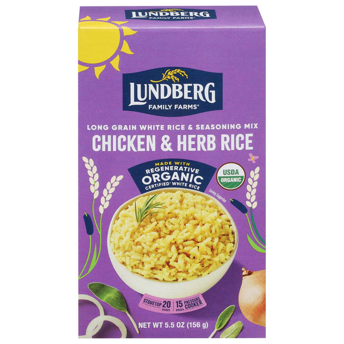Lundberg White Chicken Herb Rice Cups, Organic, 6- 5.5 oz Each