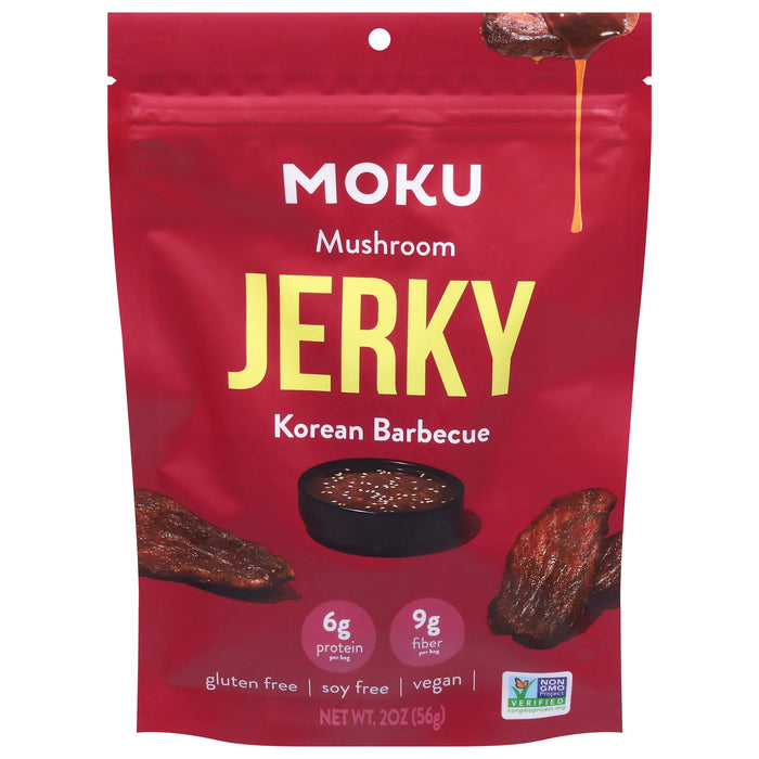 Moku Plant-Based Jerky, Korean BBQ Flavor, 8-Count, 2 oz Bags